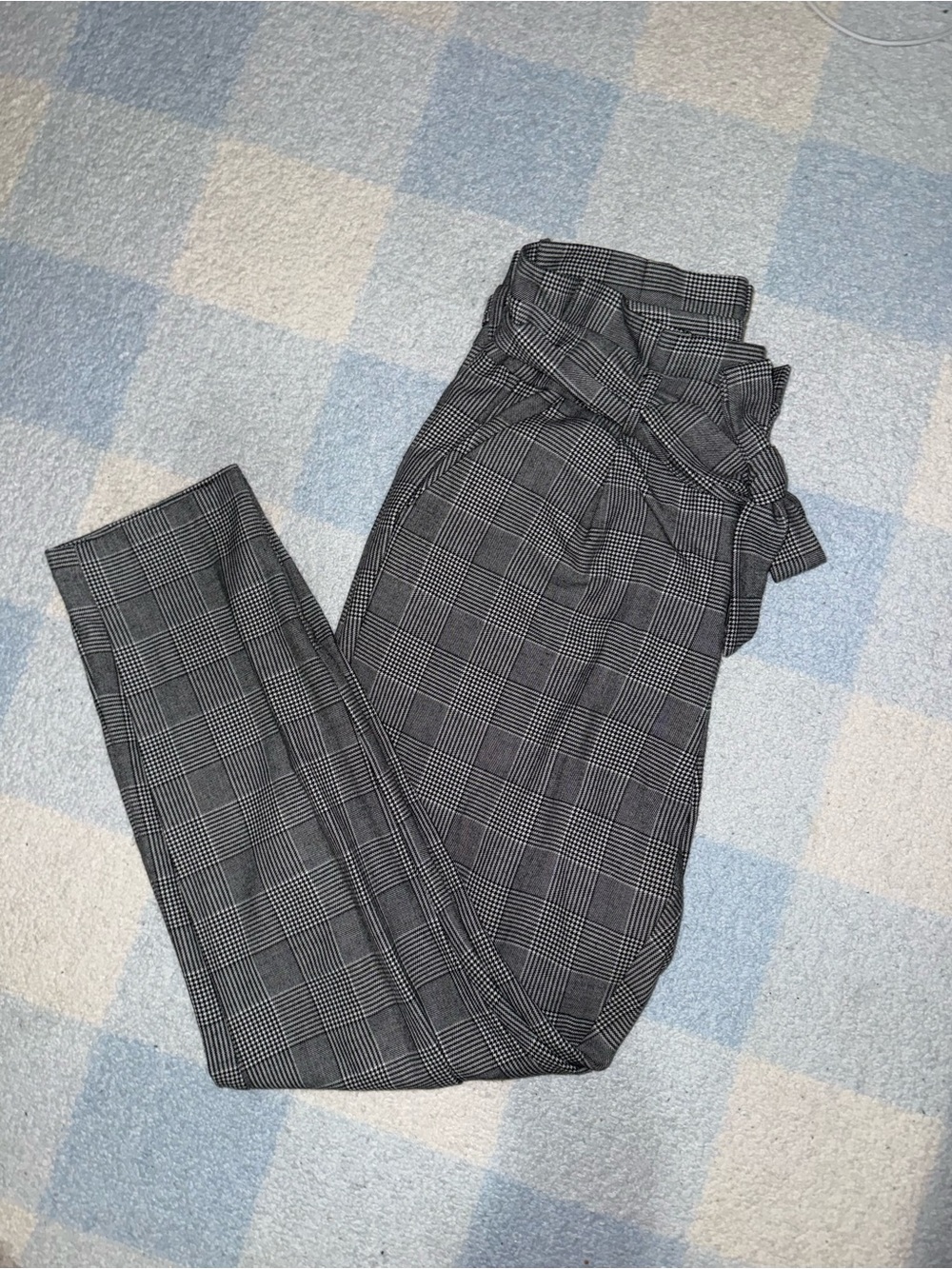 Vero Moda Black and White Glen Plaid Trousers